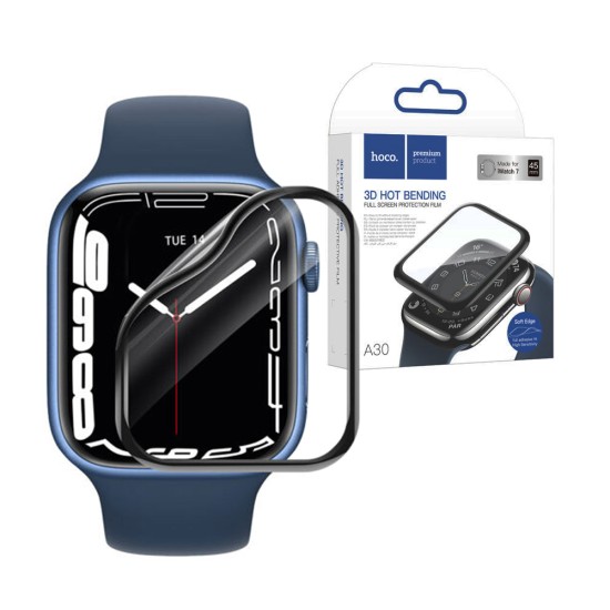 Hoco 3D Full Screen Tempered Glass Protector A30 for iWatch Series7 (45mm) Black
